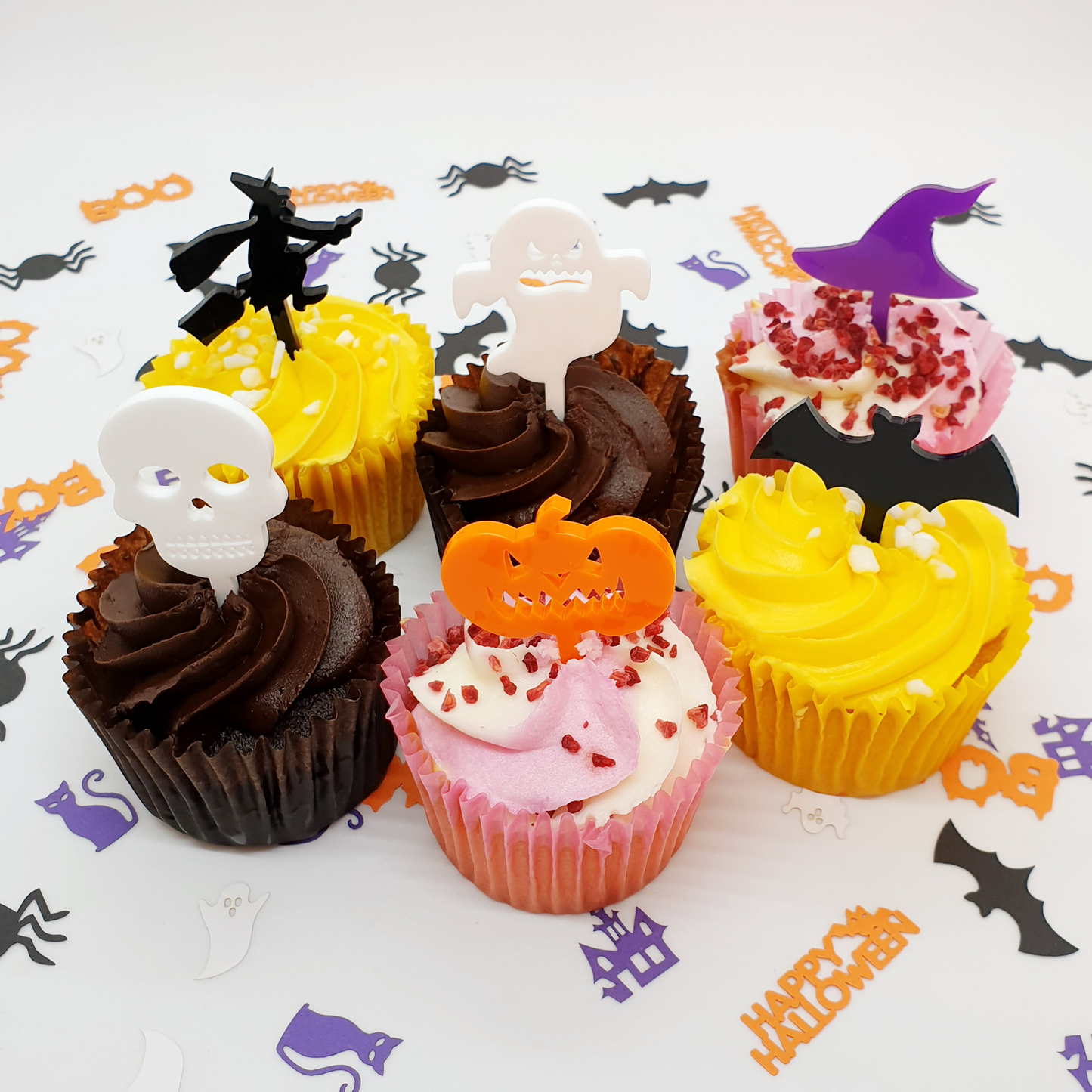Halloween Character Cupcake Toppers - Set of 6