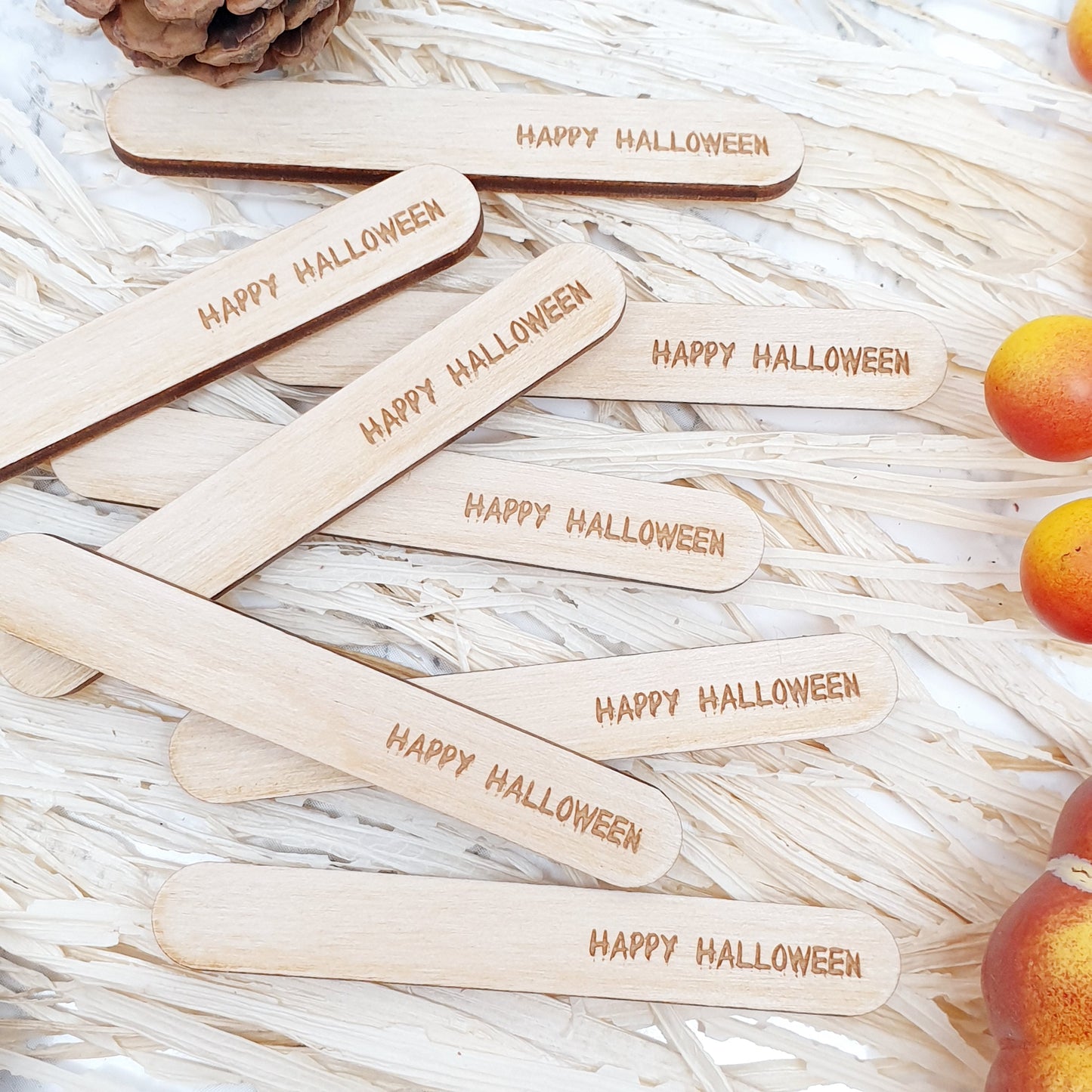 Happy Halloween Wood Cakesicle Sticks – Set of 8