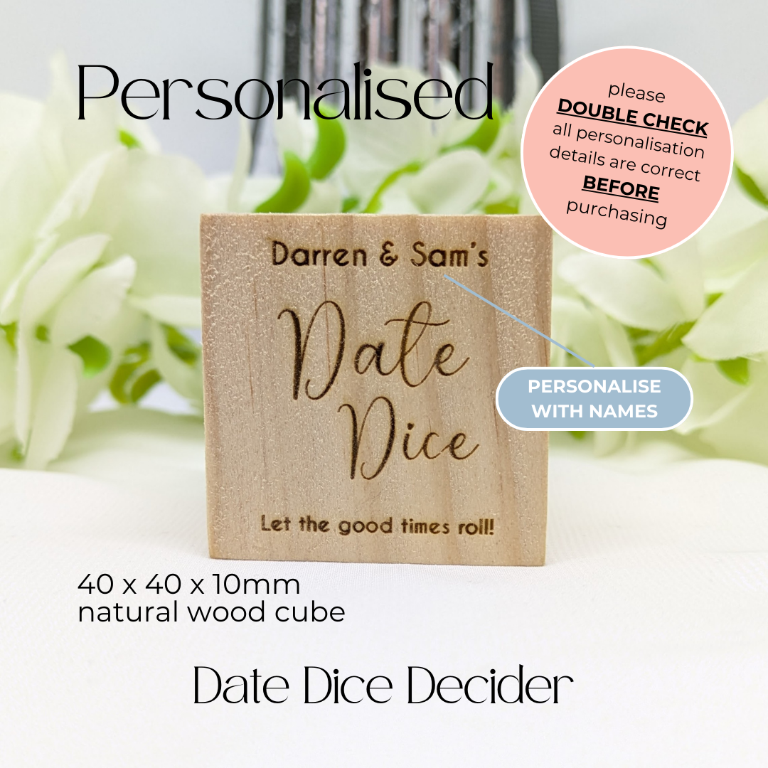 Personalised Couple's Date Dice Decider