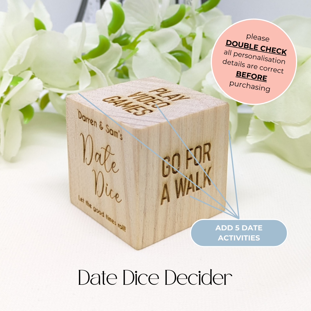 Personalised Couple's Date Dice Decider