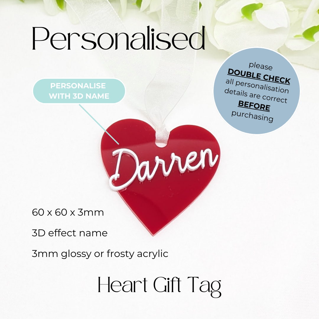 Heart Gift Tag with 3D Name