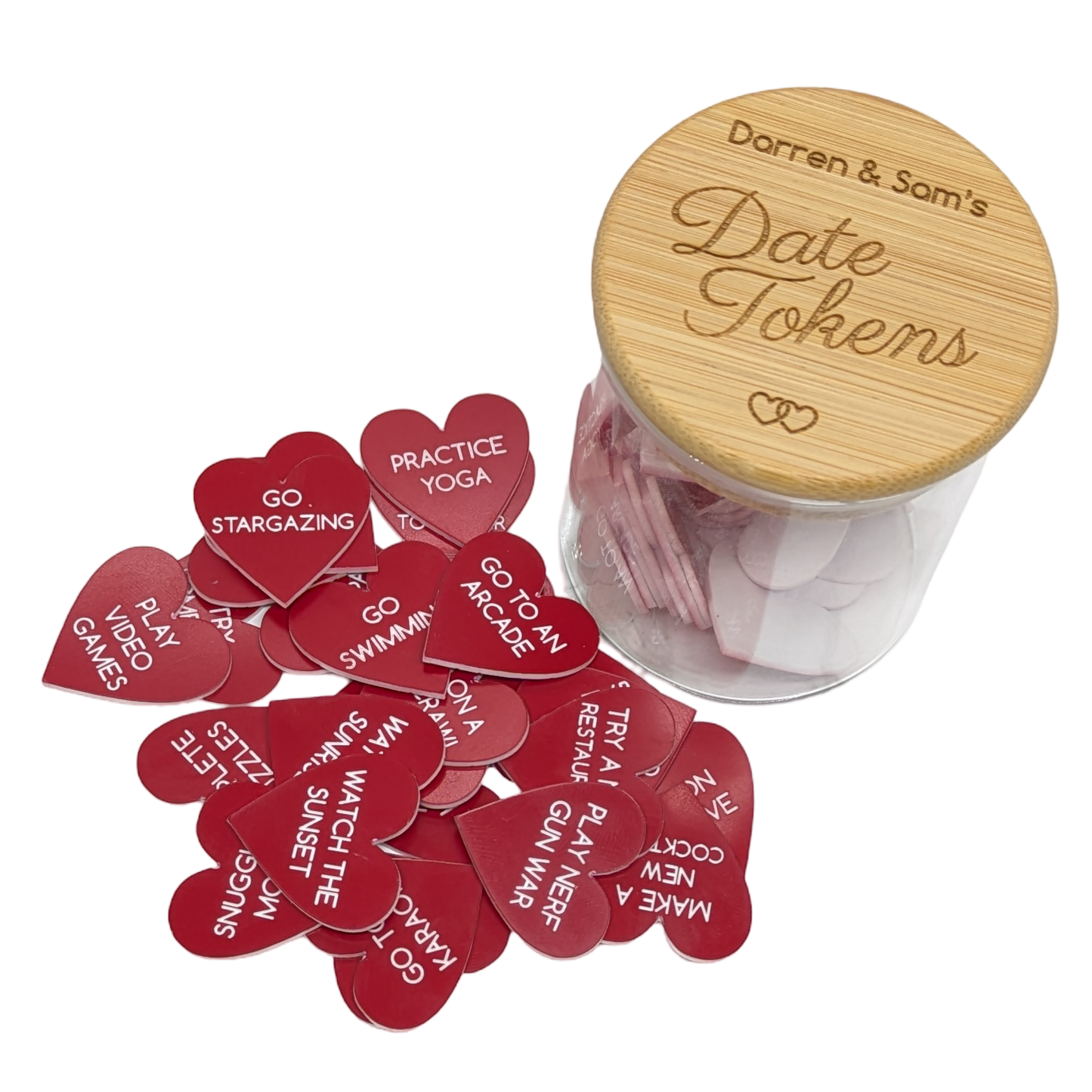 Heart Date Token Gift Jar – 52 Date Ideas