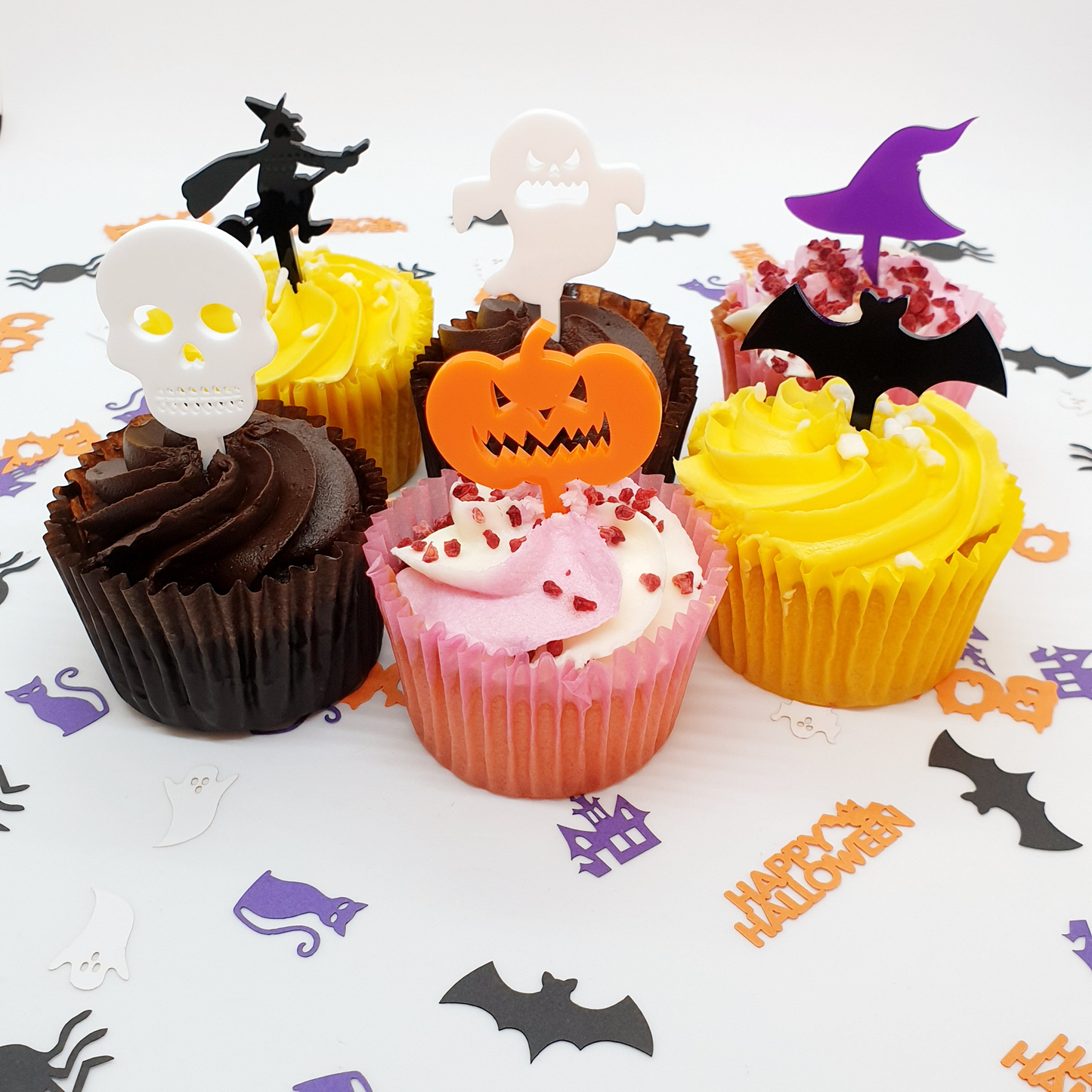 Halloween Character Cupcake Toppers - Set of 6