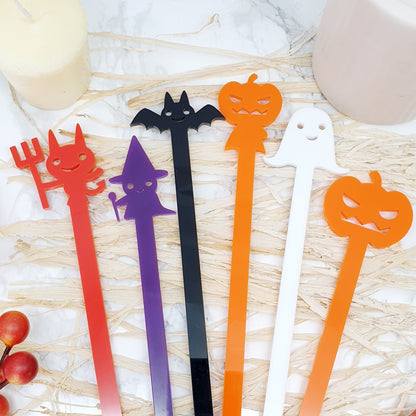Cute Halloween Drink Stirrers - Set of 6