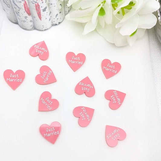 Just Married Hearts - Pastel Table Confetti