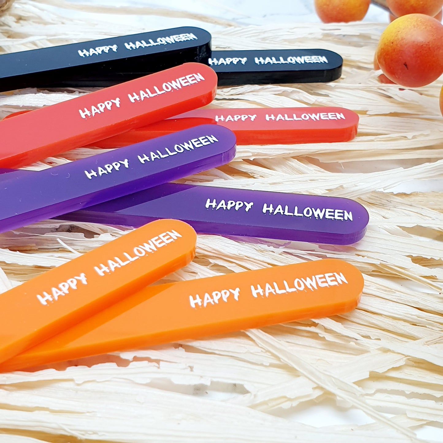 Happy Halloween Acrylic Cakesicle Sticks – Set of 8