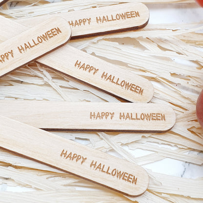 Happy Halloween Wood Cakesicle Sticks – Set of 8