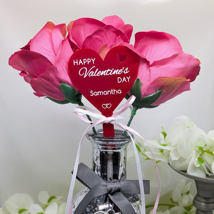 Personalised Happy Valentine's Day Bouquet Stick