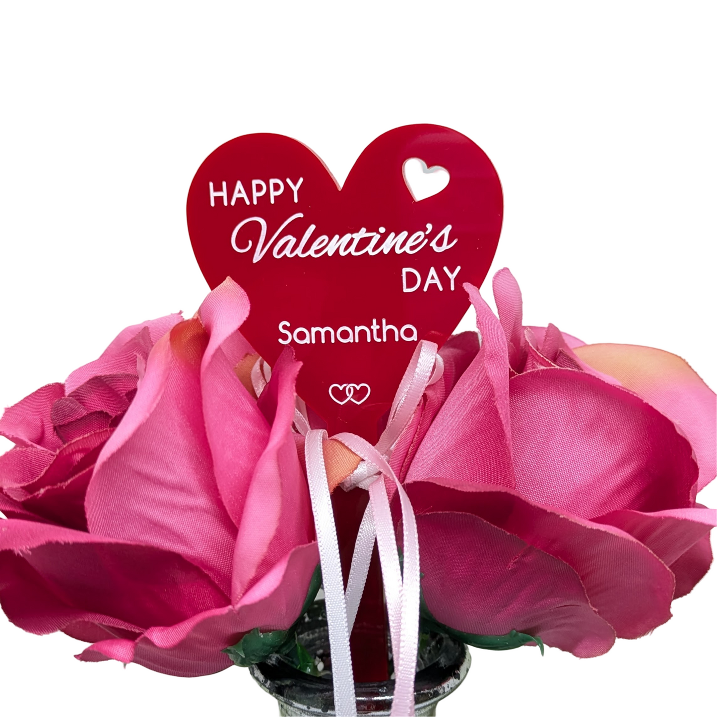 Personalised Happy Valentine's Day Bouquet Stick