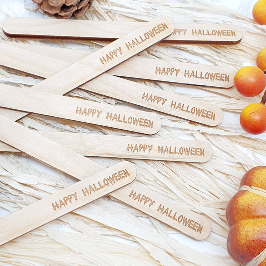 Happy Halloween Wood Cakesicle Sticks – Set of 8